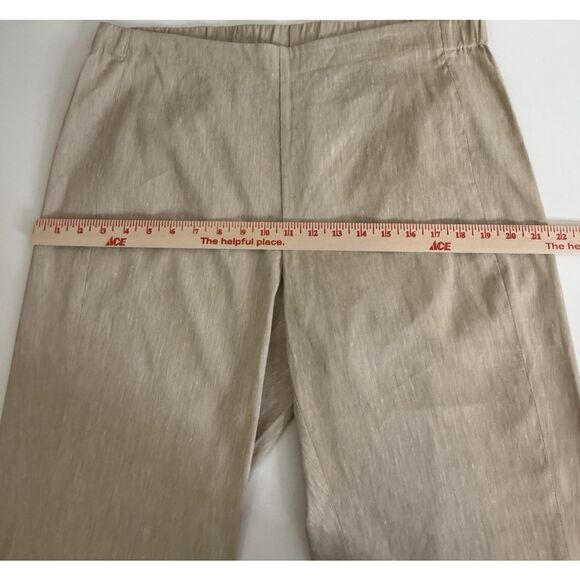 J Jill L Tall Pants Khaki Tan Linen Stretch Macadamia New NWT Elastic Waist - Picture 8 of 10